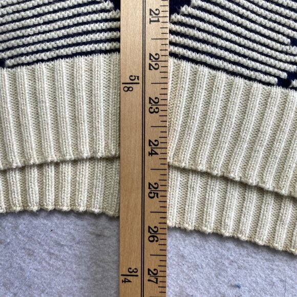 VINTAGE Jantzen Sweater Mens L Blue Geometric Pullover 90s Grunge - Picture 13 of 13